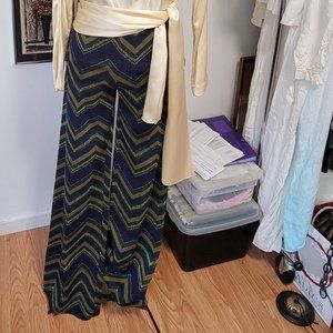 Erika Cavallini Semi Couture Italian Chevron Pattern Flared Pants